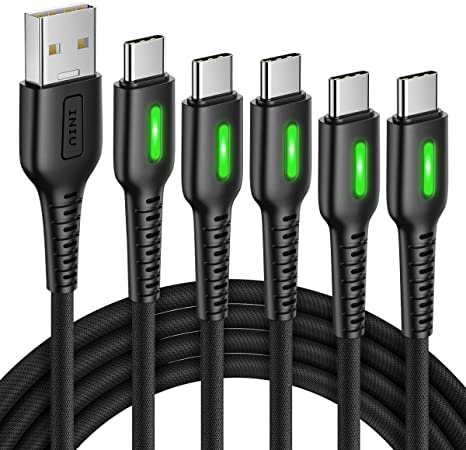 INIU USB C Cable, 【5 Pack】 3.1A QC3.0 Fast Charge USB Type C Charging Cord,(3.3 3.3 6 6 10ft) Nylon Braided Data Cable USB A to C Charger for Samsung S20 S10 S9 Note 10 9 LG Google Pixel OnePlus etc.