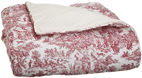 Victoria Park Toile Bed Comforter Twin Size, Red