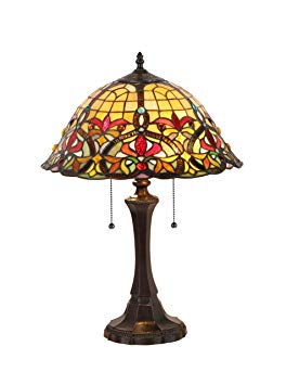 Chloe Lighting CH33389VR16-TL2  Bertram Tiffany-Style Victorian 2 Light Table Lamp 18-Inch Shade