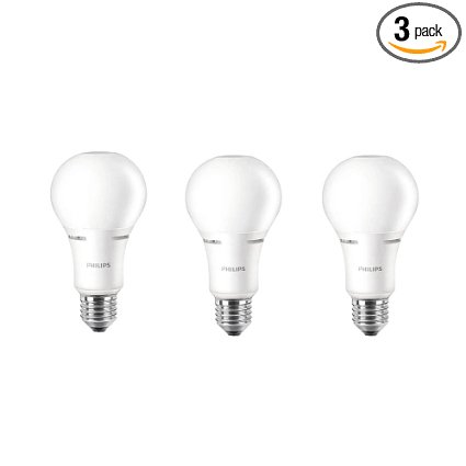 Philips 459131 100W Equivalent A21 Dimmable LED Light Bulb with Warm Glow Effect in Frustration Free Packaging (3-Pack), Soft White