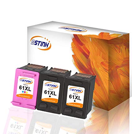 BSTINK Remanufactured Ink Cartridge Replacement for HP 61XL 61 XL High Yield Used in HP Envy 4500 4502 5530 5534 HP Deskjet 1000 1512 2540 3050 3510 2510 HP Officejet 4630 Printer,2 Black 1 Tri-Color