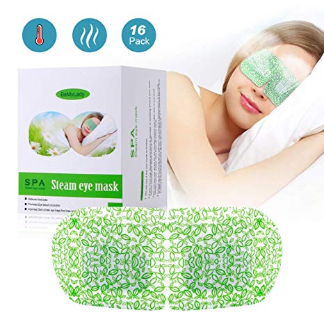 16 Packs Steam Eye Mask for Dry Eye- Moist Heat Compress Pad Last for 30 Minters for Relief Eye Fatigue