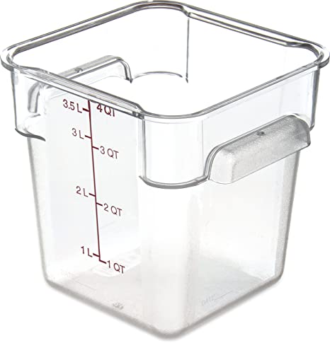 Carlisle 10721AF07 StorPlus Square Container Only, Polycarbonate, 4 Quart, Purple