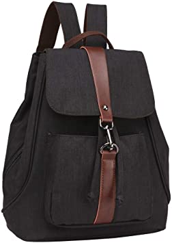 Backpack Purse, Packism Water Resistant Mini Backpack for Women Heavy Duty Messenger Bag Casual Shoulder Bag Daypack, Black