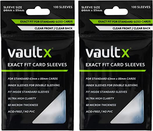 Vault X Exact Fit Trading Card Sleeves - High Clarity Perfect Fit Inner Sleeves for TCG (200 Pack)