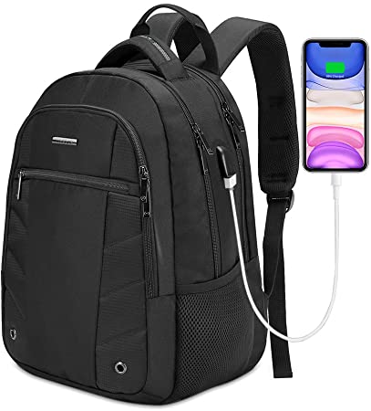 TOGORE Laptop Backpack, 40L Business Work Travel Computer Rucksack with USB Charging Port, College School Bag for Men,Women(Black)