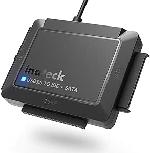 Inateck USB 3.0 a IDE/SATA Lettore di Dischi rigidi Esterni Applicabile a HDD/SSD da 2,5"/3,5", Adattatore da IDE a USB con Alimentatore 12V/2A, SA03001