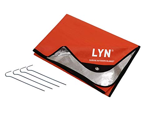 LYN Heavy Duty Survival Blanket-Emergency Blanket, Extra Large Thermal Tarp Reflective Survival,All-Weather,Water Proof, 95% Heat Retention, Tear Resistant Reusable Blanket for Car or Camping …