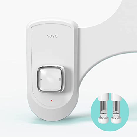 VOVO VM-001D Non-Electric Bidet Attachment for Toilet, Metal Coated Dual Nozzle System, Self-Cleaning Nozzle with Adjustable Water Pressure, Easy Installation