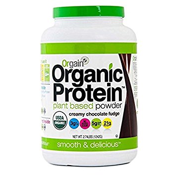 Orgain Organic Plant Based Protein Powder (Creamy Chocolate Fudge, 2.74lb Tub)