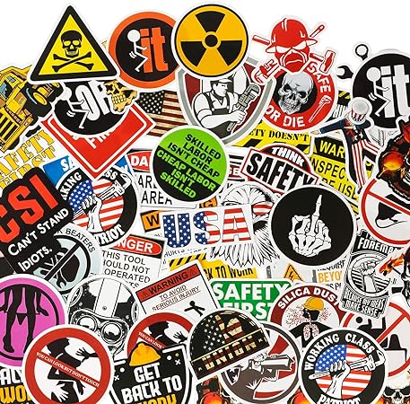 300 Pieces Hard Hat Stickers Funny Stickers for Tool Box Helmet Welding Construction Union Iron Lineman Oilfield Electrician, Make People Laugh at Work (Classic Style)