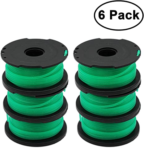RONGJU 6 Pack Weed Eater Replacement Spools for Black and Decker GH3000 GH3000R LST540 LST540B String Trimmer Spool SF-080 SF-080-BKP with 20ft 0.080" Trimmer line