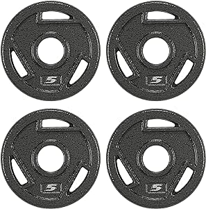 Signature Fitness Cast Iron Plate Weight Plate for Strength Training and Weightlifting, Standard or Olympic, Multiple Sizes