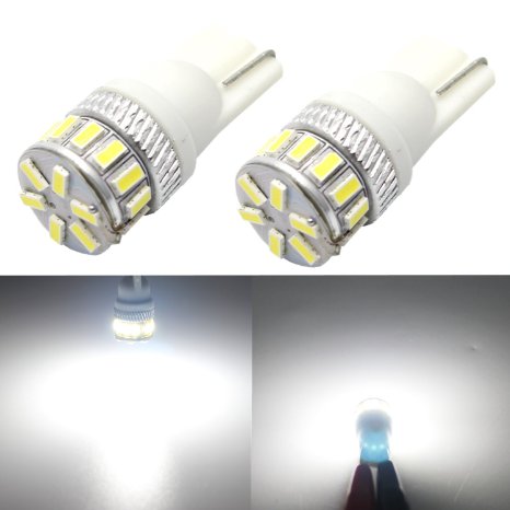 Alla Lighting CANBUS Error Free Extremely Super Bright T10 Wedge 194 168 2825 175 192 W5W Super Bright White High Power 3014 18-SMD LED Lights Bulbs for License Plate Interior Map Dome Side Marker Light