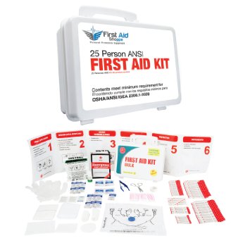 ResQue1st 25 Person ANSI First Aid Kit middot Emergency Preparedness Kit middot Business middot Home middot Camping middot Outdoors middot Sports