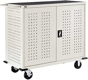 Global Industrial Mobile Storage & Charging Cart, 24 Laptop & Chromebook Device Capacity, Putty