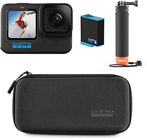 GoPro Paquete HERO10 Negro: Incluye cámara HERO10 Black, The Handler (empuñadura Flotante), batería Recargable y Estuche de Transporte