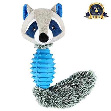 Fancar Dog Chew Toys, Interactive Durable Squeaky Plush Dog Toy for Tug of War with Your Small Medium and Large Dogs, Puppy Teething Toys - Effective Tooth Cleaning, Fox-Blue
