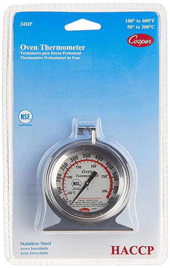 Cooper. Atkins 24HP-01-1 Stainless Steel Bi-Metal Oven Thermometer, 100 to 600 degrees F Temperature Range (Limited Edition)