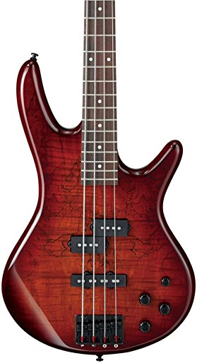 Ibanez GSR200SM 4-String Electric Bass Guitar, GSR4 Maple Neck, Rosewood Fretboard, Charcoal Brown Burst