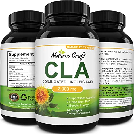 CLA Appetite Suppressant for Weight Loss - Safflower Oil CLA Supplements Fat Burners and Metabolism Booster for Weight Loss - Conjugated Linoleic Acid Natural Weight Loss Supplements for Women and Men