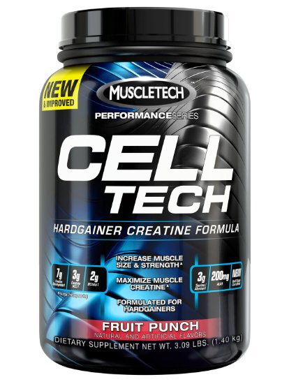 MuscleTech Cell Tech, Hardgainer Creatine Formula, Fruit Punch, 3.09 lbs (1.4kg)