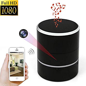 Hidden Camera 1080P WIFI HD Spy Cam Bluetooth Speakers Wireless Mini Camera Rotate PTZ 180° Video Recorder Motion Detection Real-Time View Nanny Cam