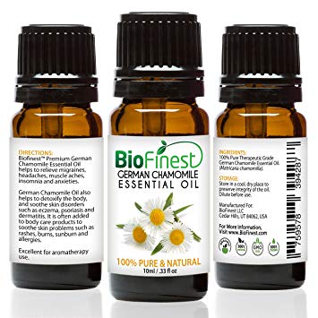 Biofinest German Chamomile Essential Oil - 100% Pure Undiluted, Premium Organic Therapeutic Grade - Best for Aromatherapy, Sleep, Skin Health, Ease Stress Anxiety Pain Flu Cold - FREE E-Book (10ml)