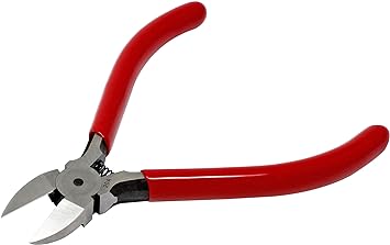iexcell 4.0" Flush Cutter Side Cutter Wire Cutter Pliers Nippers Repair Tool, Red, Chrome-Vanadium Steel