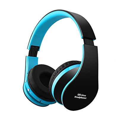 FX-Victoria Over-Ear Headphone On Ear Headphone Dual Mode Stereo Headset Foldable Lightweight Headset with Built in Microphone and Volume Control, with for PC / Cell Phones / TV, Blue Black