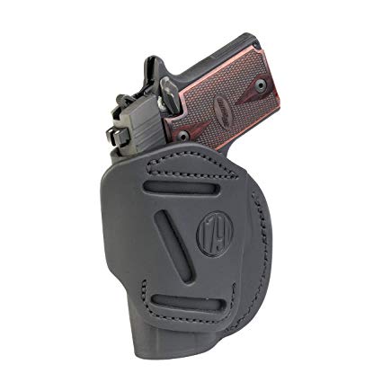 1791 GUNLEATHER 4-Way SIG P938 Holster - OWB and IWB CCW Holster - Right Handed Leather Gun Holster - Fits Sig Sauer P938, P365, Ruger LCP 380, SW Bodyguard (4 Way Size 2)