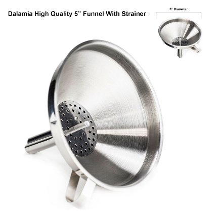 Dalamia High Quality Stainless Steel 5 Funnel with Detachable Strainer 1