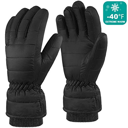 Andake Down Gloves for Men 90% Down Mittens -40℉ Cold Weather Warm Winter Snow Gloves For Walking Jogging Work Outdoor