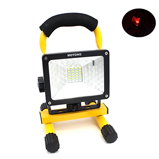 MOTONG Portable Rechargeable LED Flood Spot Light For Outdoor Camping Lamp,Expressway emergency,garden work,powered by 3PCS 18650 3.7V Rechargeable Lithium Battery. (Yellow)