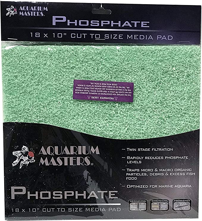 Phosphate Reducer Pad - Cut to Fit, for Aquarium Filtration, Terrarium Filtration, and Other Filters