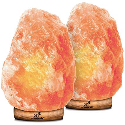 ArtNaturals Himalayan Rock Salt Lamp - Hand Carved Pink Crystal from Pure Salt in the Himalayas - for Rest, Relaxation and Energy - Real Wooden Base