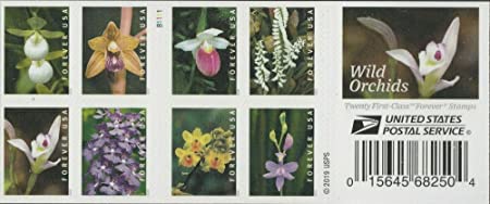 Wild Orchids Book of 20 Forever Postage Stamps Scott 5444