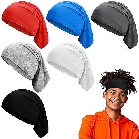 6 Pieces Unisex Spandex Dreadlock Bands Tubes Elastic Braids Cap Long Hair Dreads Head Wrap Soft Bonnet Tube Headbands Cover Night Care Dreadlocks Hair Wraps for Men Women Hair Accessories, 6 Colors