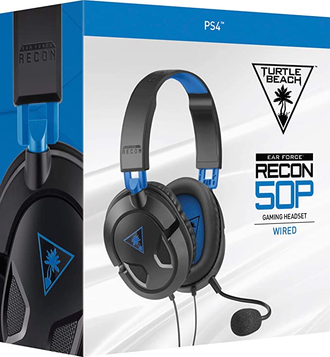 Turtle Beach Wired Ear Force Recon 50P Headset - Black/Blue (PS4)