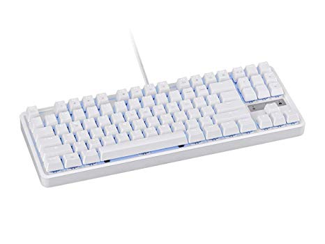 Monoprice Brown Switch Tenkeyless Mechanical Keyboard - Backlit - White | Ideal for Office Desks, Workstations, Tables - Workstream Collection