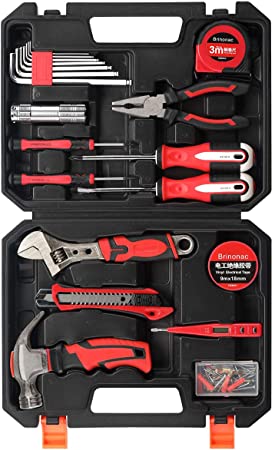 GULEEK 41-Piece Tool Set General Household Home Repair Hand Tools Kit with Plastic Toolbox Storage Case