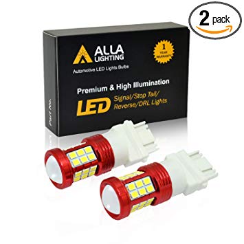 Alla Lighting 7440 7443 LED Bulbs 2600lm Extreme Super Bright Car Signal Reverse Stop Brake Tail Lights DRL T20 7441 7444 W21W 7442, Red