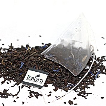 Tealyra - Cream Earl Grey Tea Pyramids Bags - Classic Black Leaf Tea - Citrusy with Vannilla Flavor - 25 Sachets (2-ounce)