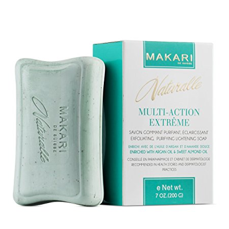 Makari Naturalle Multi-Action Extreme Skin Lightening Soap 7oz. – Exfoliating & Moisturizing Bar Soap With Argan Oil & SPF 15 – Hydrating & Regulating Treatment for Dark Spots, Acne Scars