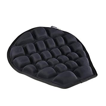 HOMMIESAFE Air Motorcycle Seat Cushion Water Fillable Cooling Down Seat Pad,Pressure Relief Ride Motorcycle Air Cushion Large for Cruiser Touring Saddles(Black)