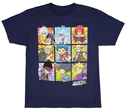 Beyblade Burst Boys' Spinner Tops Graphic Character Grid T-Shirt