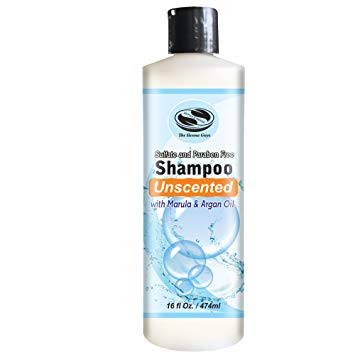 16 fl. Oz Marula & Argan Oil Shampoo - Natural, Premium, Sulfate free, Paraben free - excellent remedy for henna dyed hair- The Henna Guys (Fragrance Free)