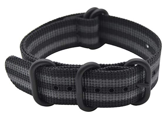 ArtStyle Watch Band with Ballistic Nylon Material Strap and High-End Black Buckle (Matte Finish)