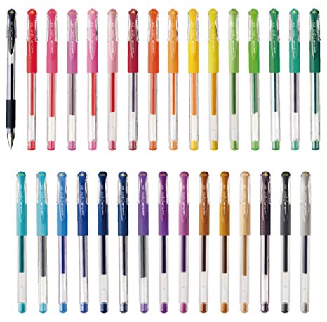 [31 colors set]UNI Signo Gel Ink Pen 0.38mm (UM-151-38) with an Original Paperclip