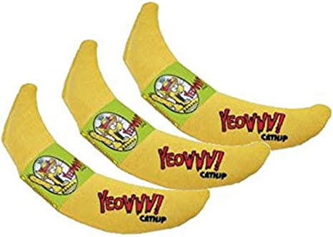Yeowww! Catnip Banana 3 PACK | Pure Leaf & Flowertop Blend | Cat and Kitten Toy
